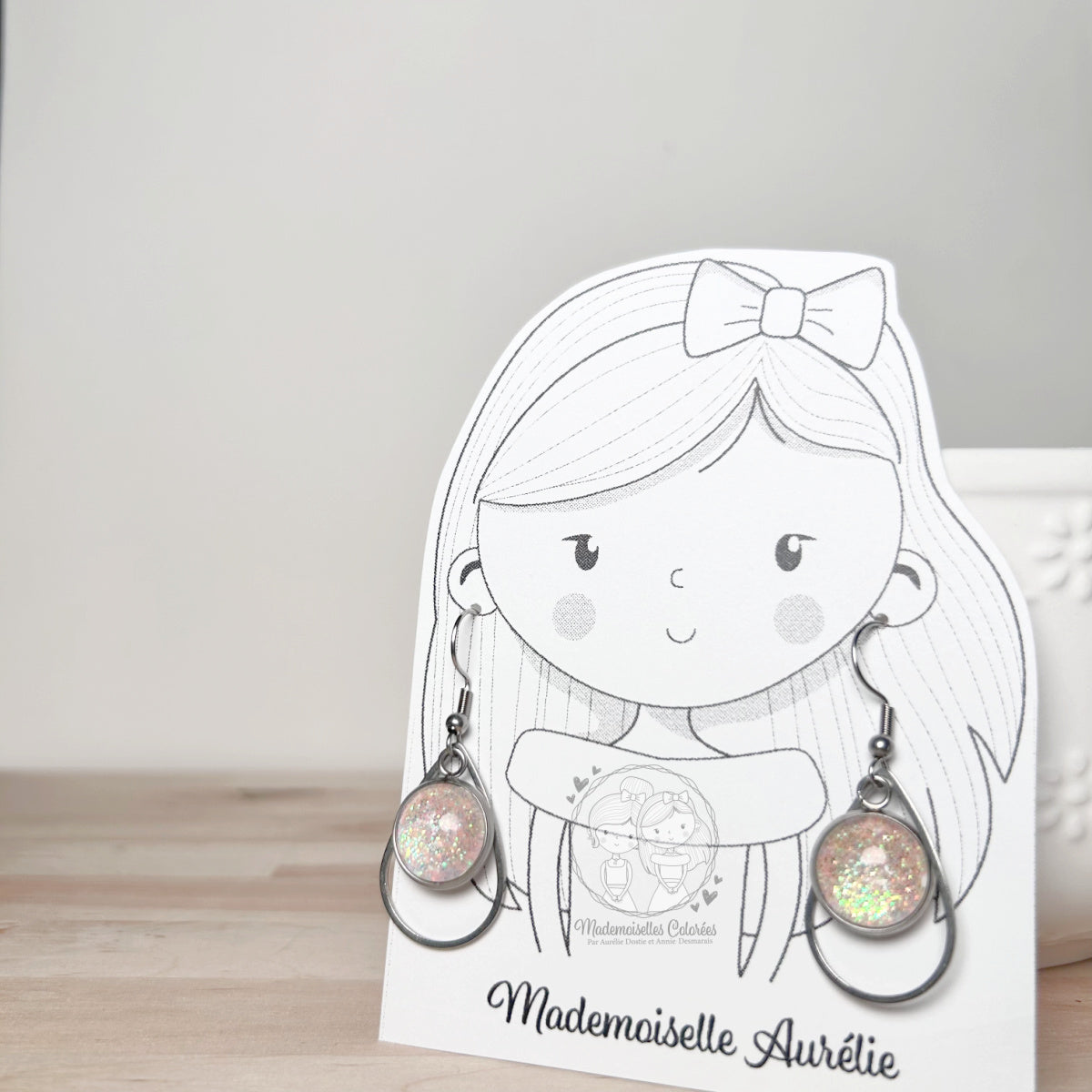 Boucles d'oreilles Pendantes gouttes multi paillettes