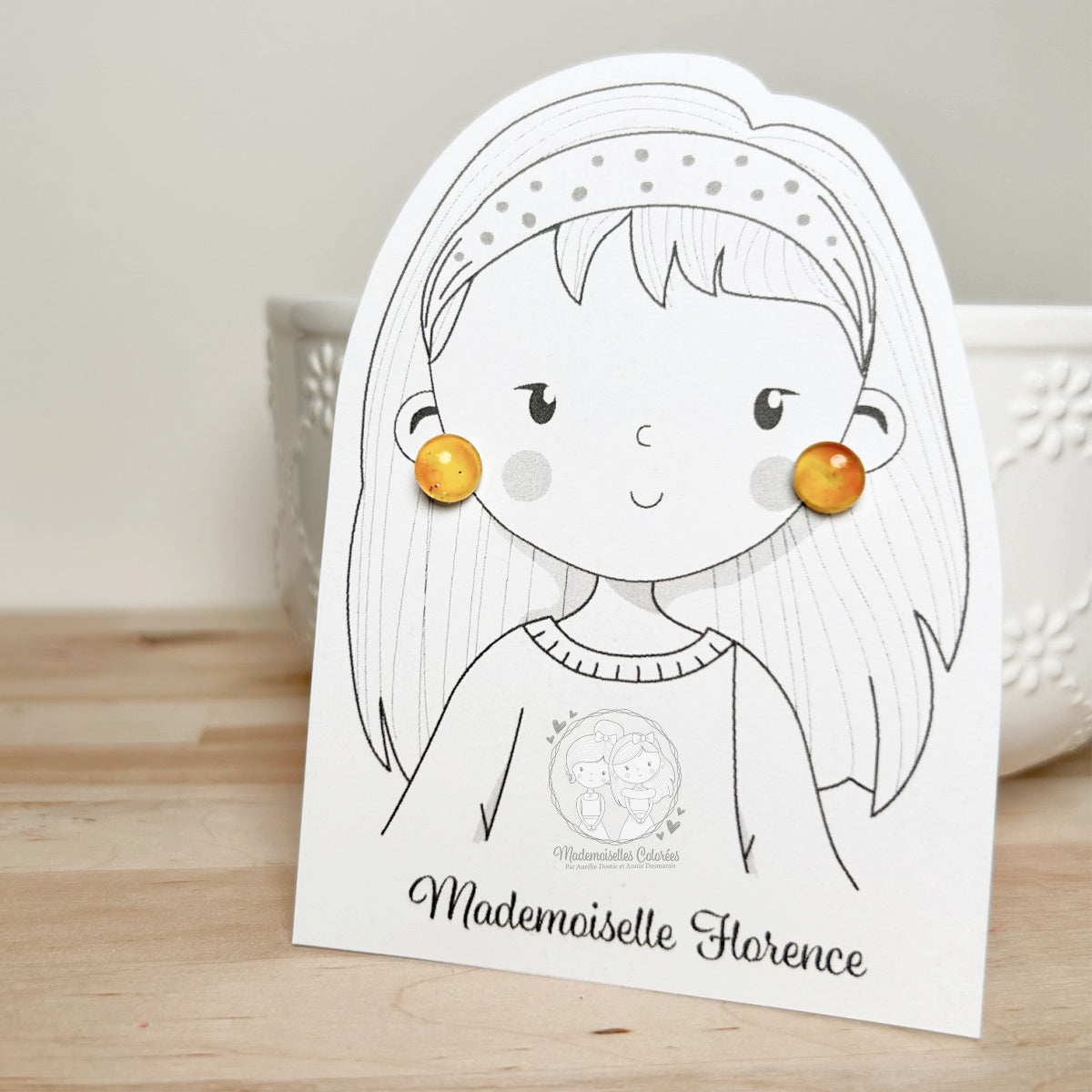 Boucle d'oreilles Clous jaunes