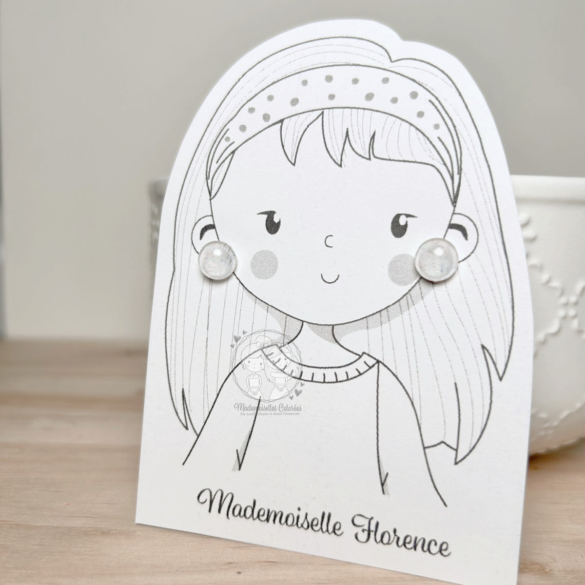 Boucle d'oreilles Clous blancs