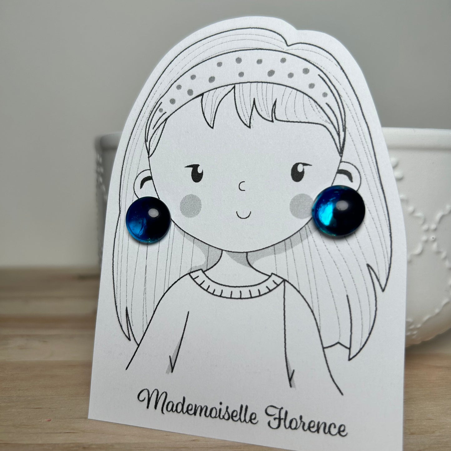 Boucles d'oreilles Clous bleus