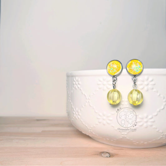 Boucles d'oreilles Pendantes Jaunes