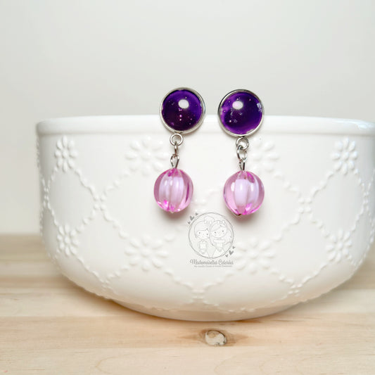 Boucles d'oreilles Pendantes Violettes