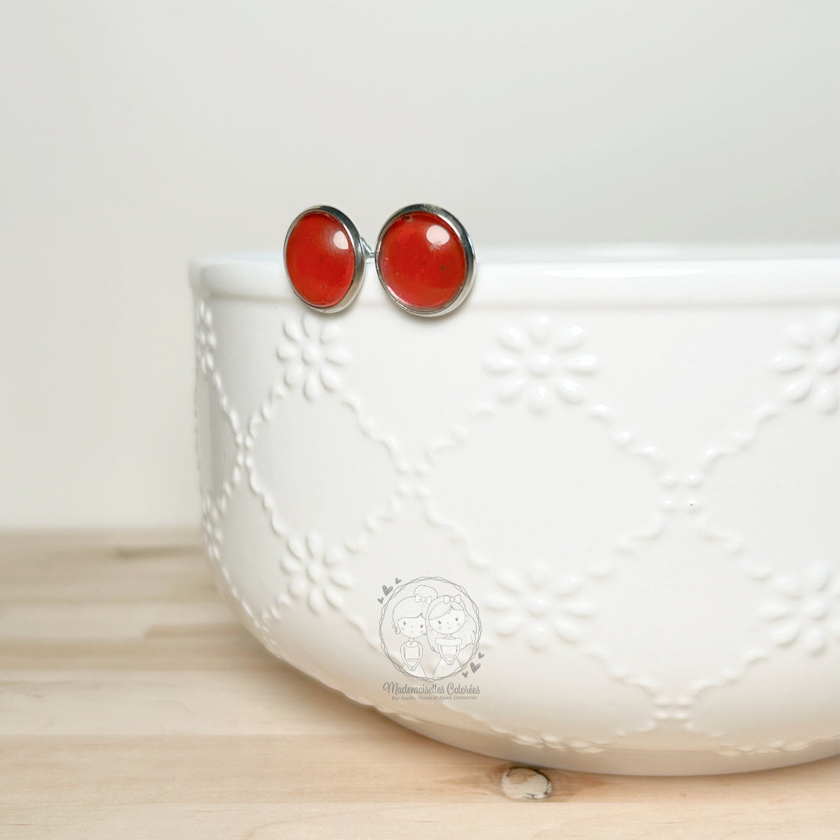 Boucles d'oreilles Clous rouges