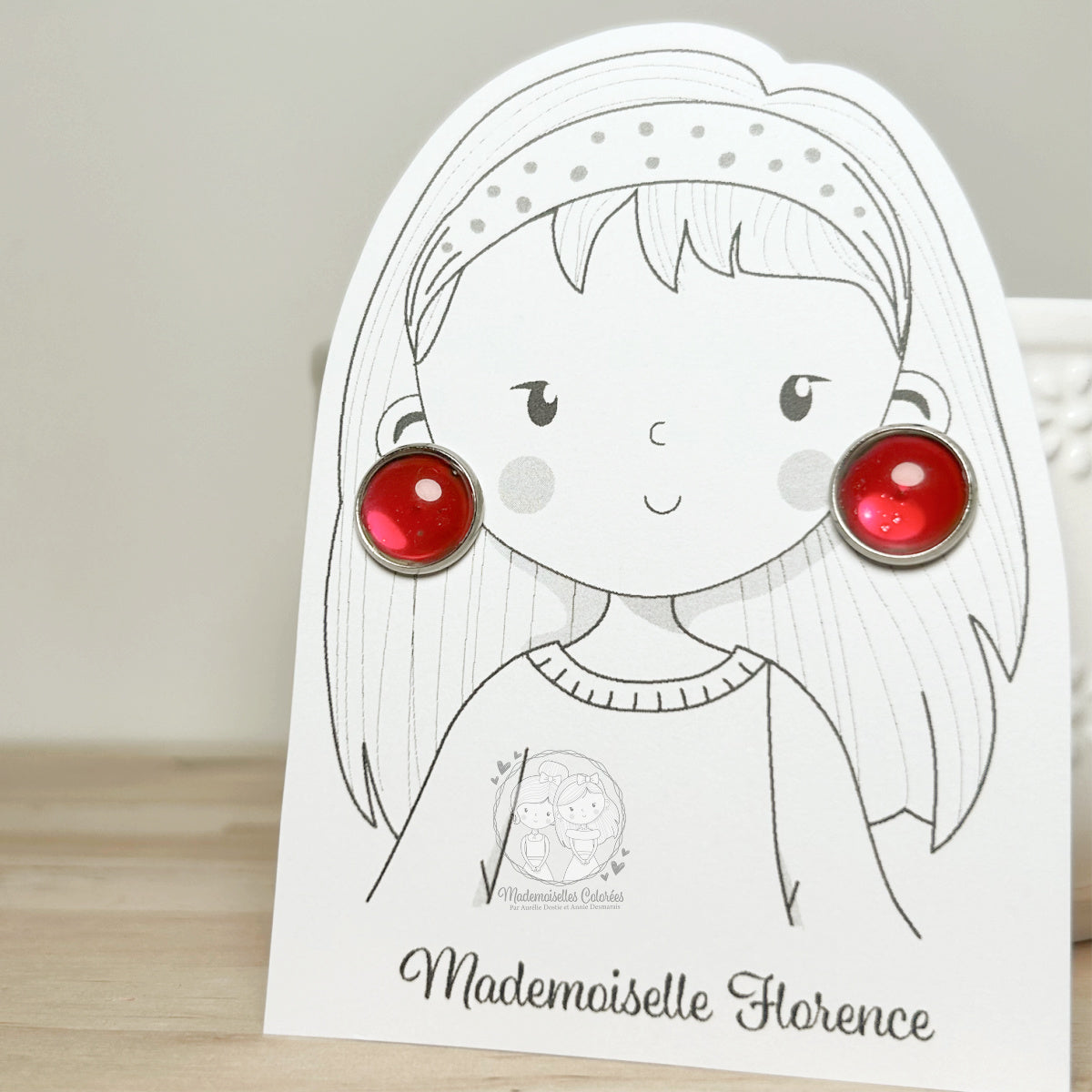 Boucles d'oreilles Clous rouges