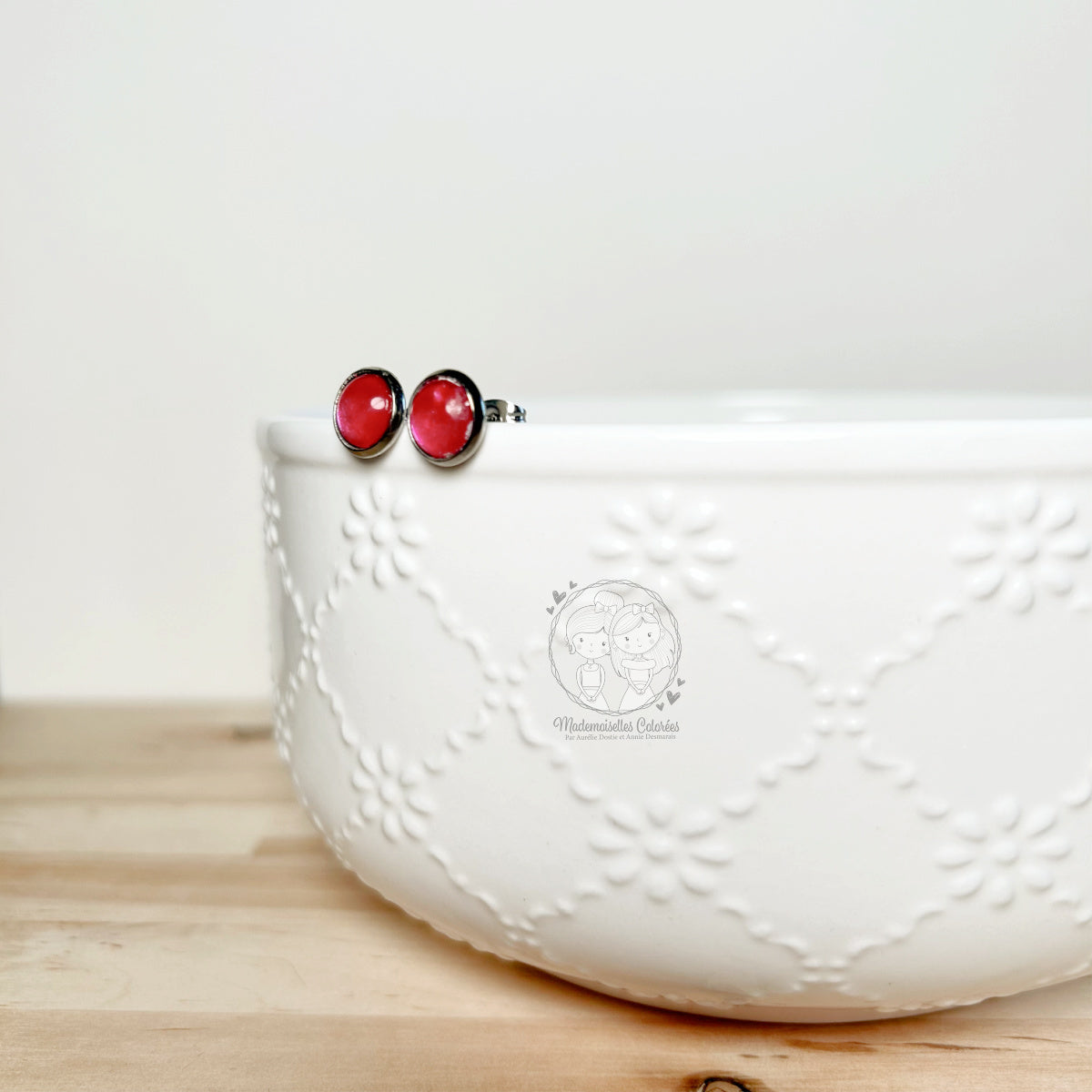 Boucle d'oreilles Clous roses #2