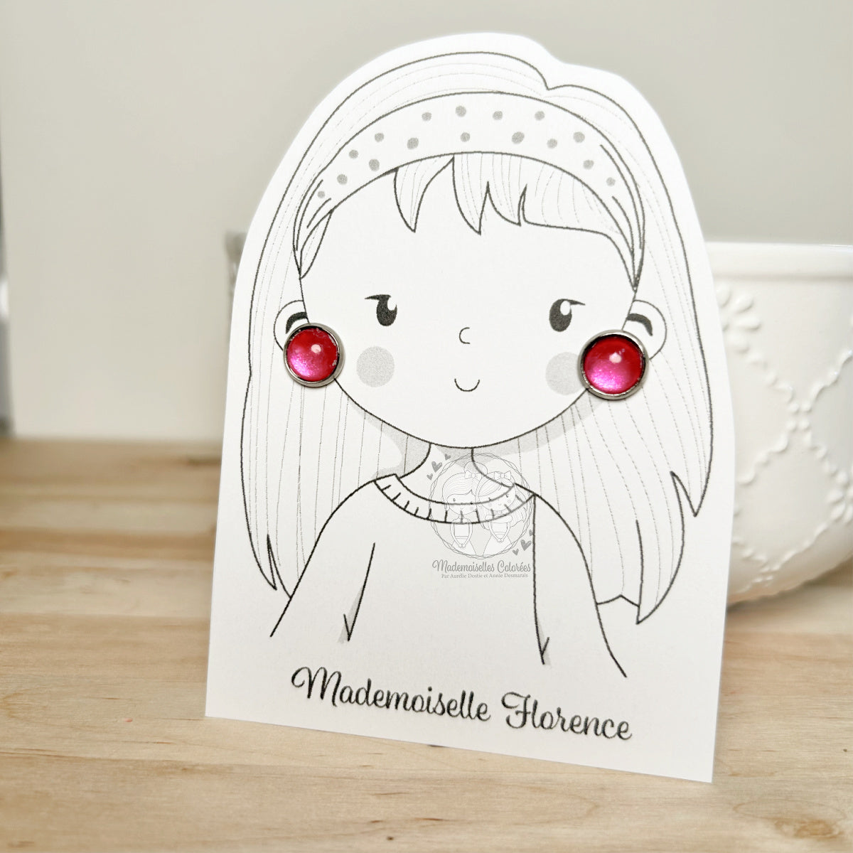 Boucle d'oreilles Clous roses #2