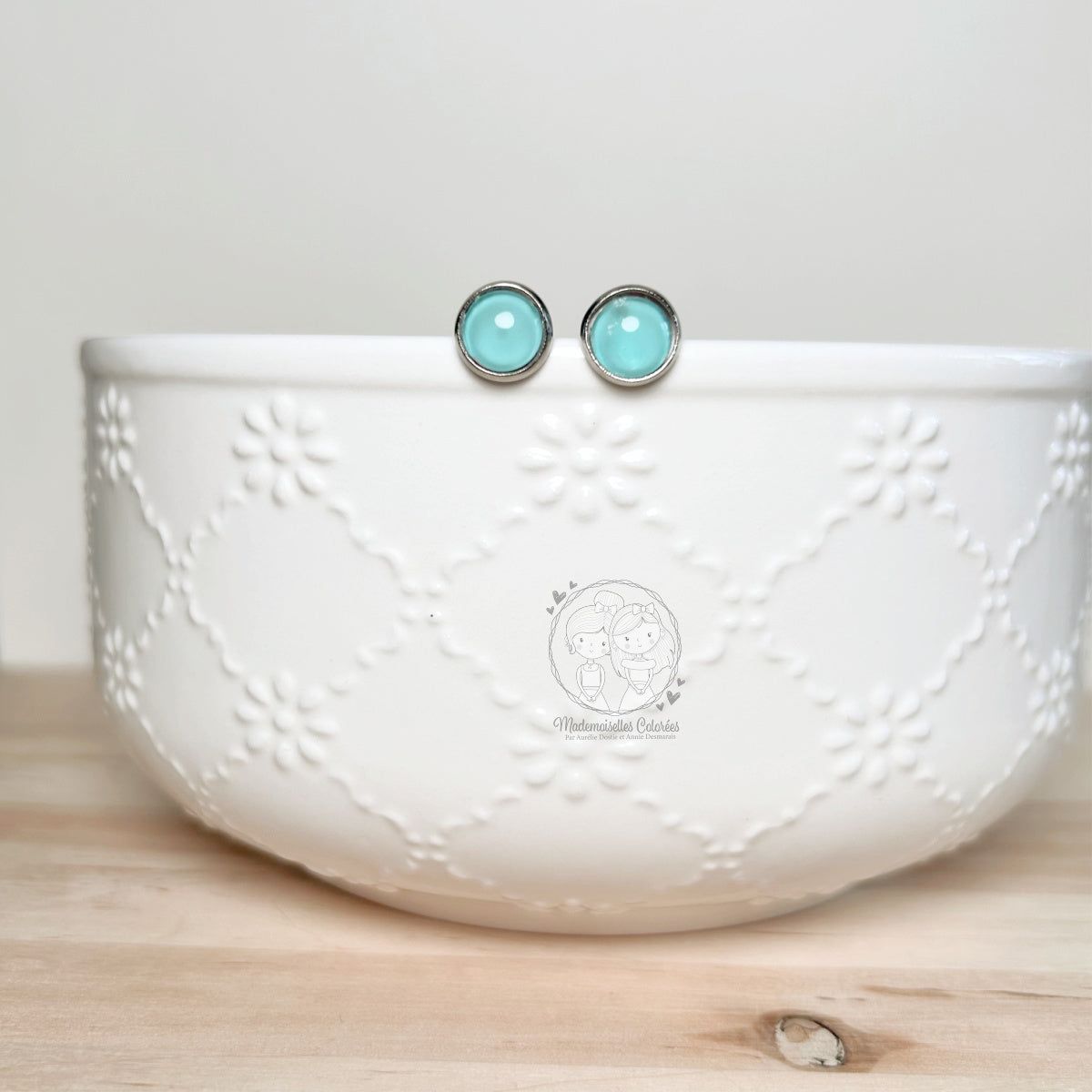 Boucle d'oreilles Clous aqua