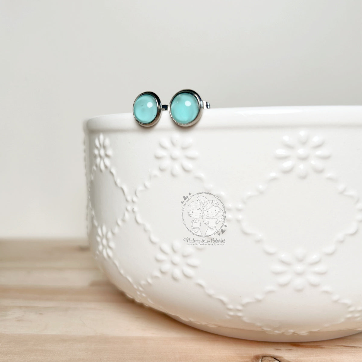 Boucle d'oreilles Clous aqua