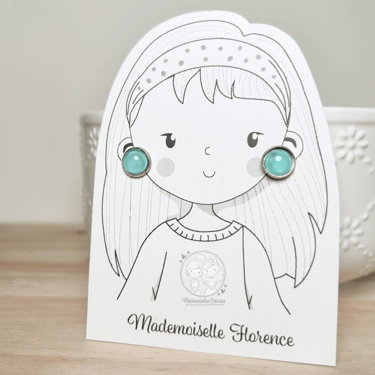 Boucle d'oreilles Clous aqua