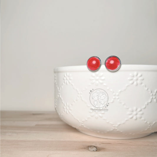 Boucles d'oreilles Clou Rouge