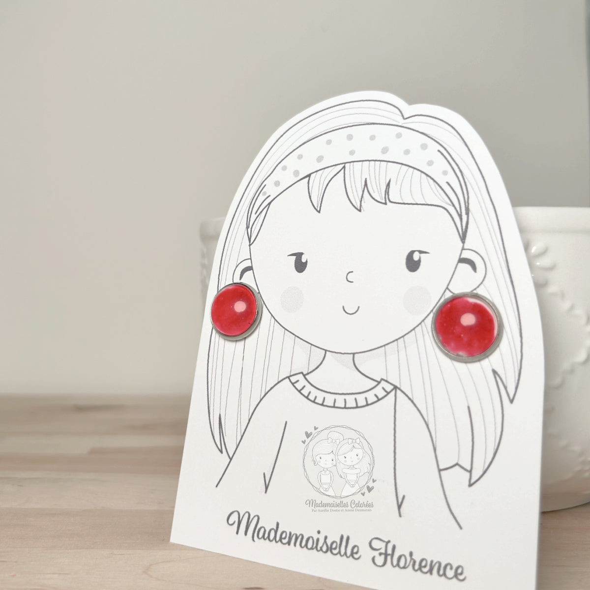 Boucles d'oreilles Clou Rouge