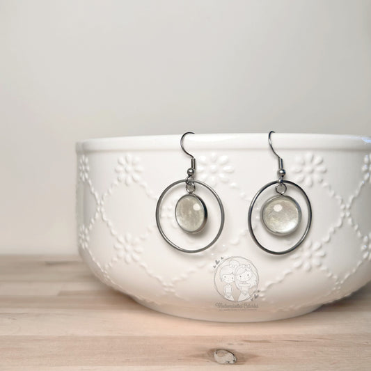 Boucles d'oreilles Pendantes géométriques blanches