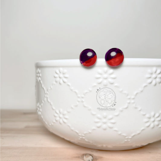 Boucle d'oreille Clou Mauve/rouge