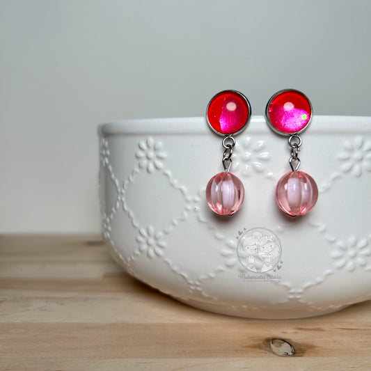 Boucle d'oreille pendante Rose