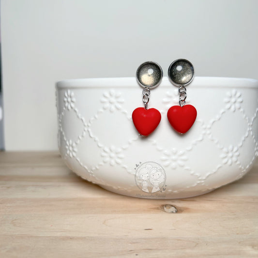 Boucles d'oreilles Pendante avec petit coeur #2